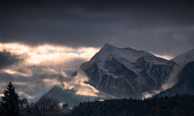 'november moring mood', first snow, gwatt (thun), switzerland
