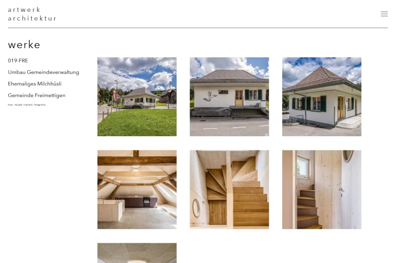 Seite Werke von artwerk-architektur.ch